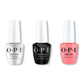 OPI GelColor Intelli-Gel Combo - Super Base Coat, Super Gloss Top Coat & Bubblegum Goth - Professional Care
