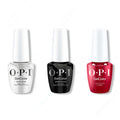 OPI GelColor Intelli-Gel Combo - Super Base Coat, Super Gloss Top Coat & Chick Flick Cherry 0.5 Oz - Professional Care