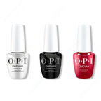 OPI GelColor Intelli-Gel Combo - Super Base Coat, Super Gloss Top Coat & Chick Flick Cherry 0.5 Oz - Professional Care