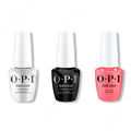 OPI GelColor Intelli-Gel Combo - Super Base Coat, Super Gloss Top Coat & Drive 'Em Magenta - Professional Care