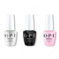 OPI GelColor Intelli-Gel Combo - Super Base Coat, Super Gloss Top Coat & Hollywood & Vibe 0.5 Oz - Professional Care