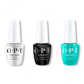 OPI GelColor Intelli-Gel Combo - Super Base Coat, Super Gloss Top Coat & I'm Yacht Leaving - Professional Care