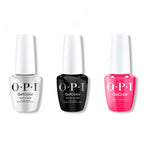 OPI GelColor Intelli-Gel Combo - Super Base Coat, Super Gloss Top Coat & Pink Flamenco - Professional Care