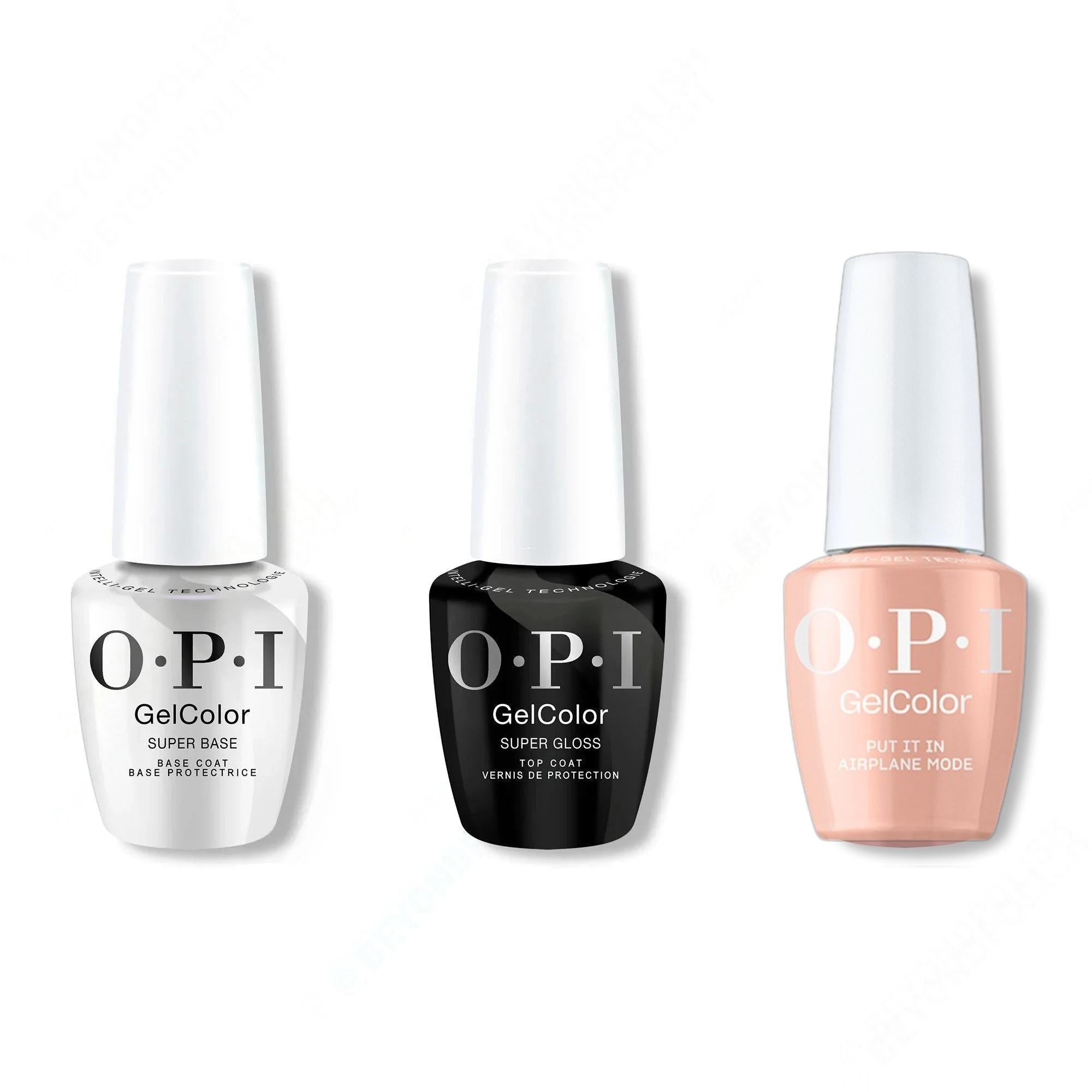 OPI GelColor Intelli-Gel Combo - Super Base Coat, Super Gloss Top Coat & Put It in Airplane Mode - OPIcons Spring 2026