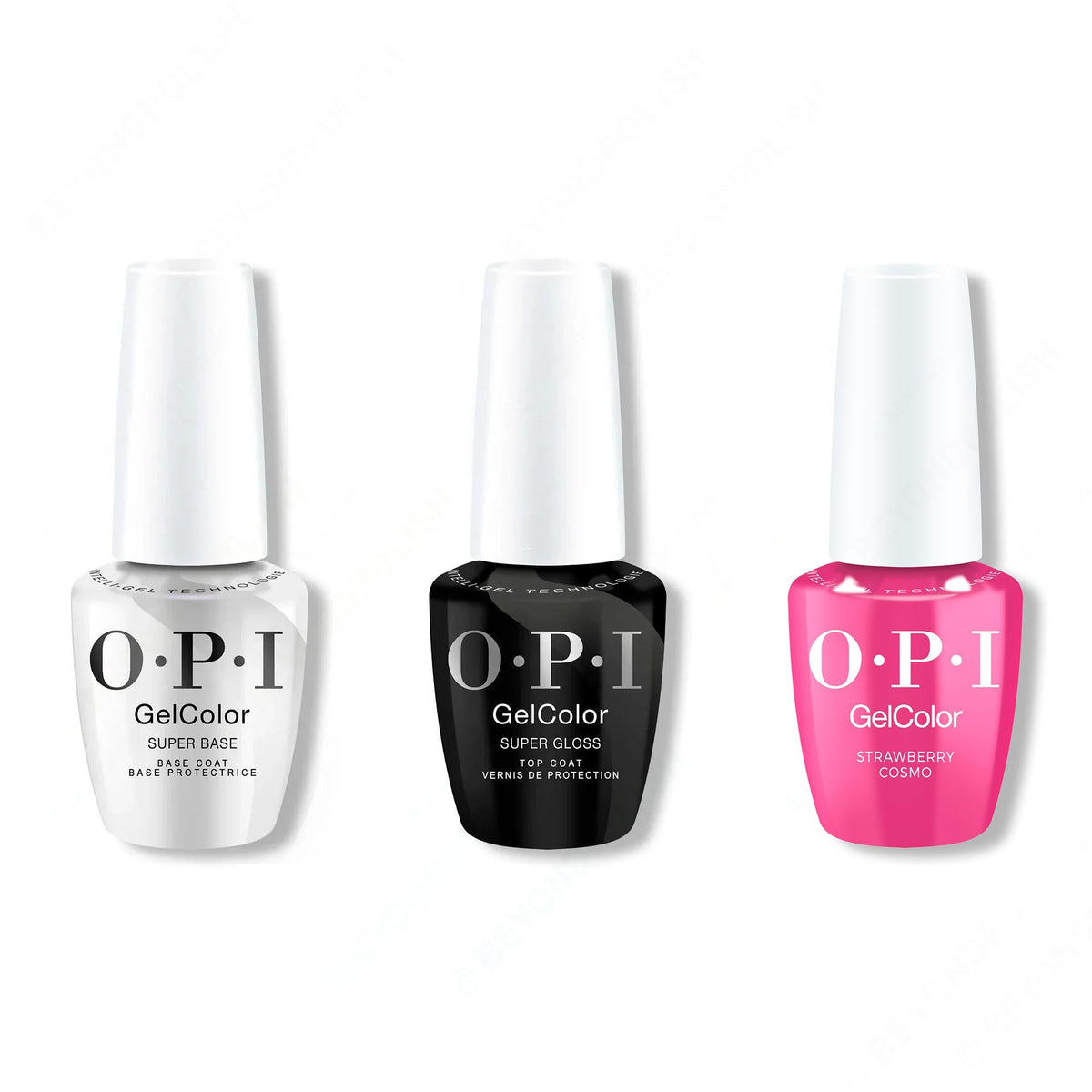 OPI GelColor Intelli-Gel Combo - Super Base Coat, Super Gloss Top Coat & Strawberry Cosmo - OPIcons Spring 2026 - Professional Care
