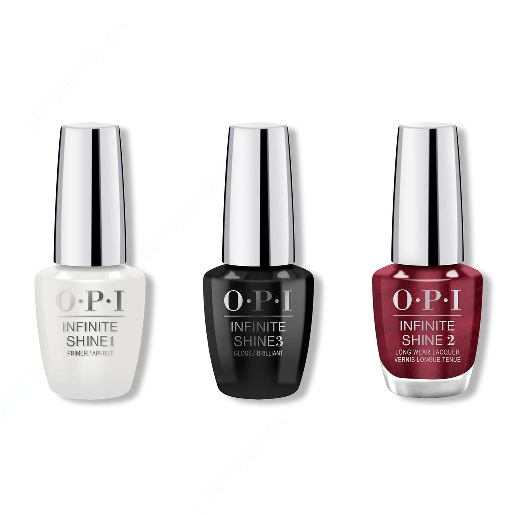 OPI - Infinite Shine Combo - Base, Top & Bogota Blackberry - Professional Care