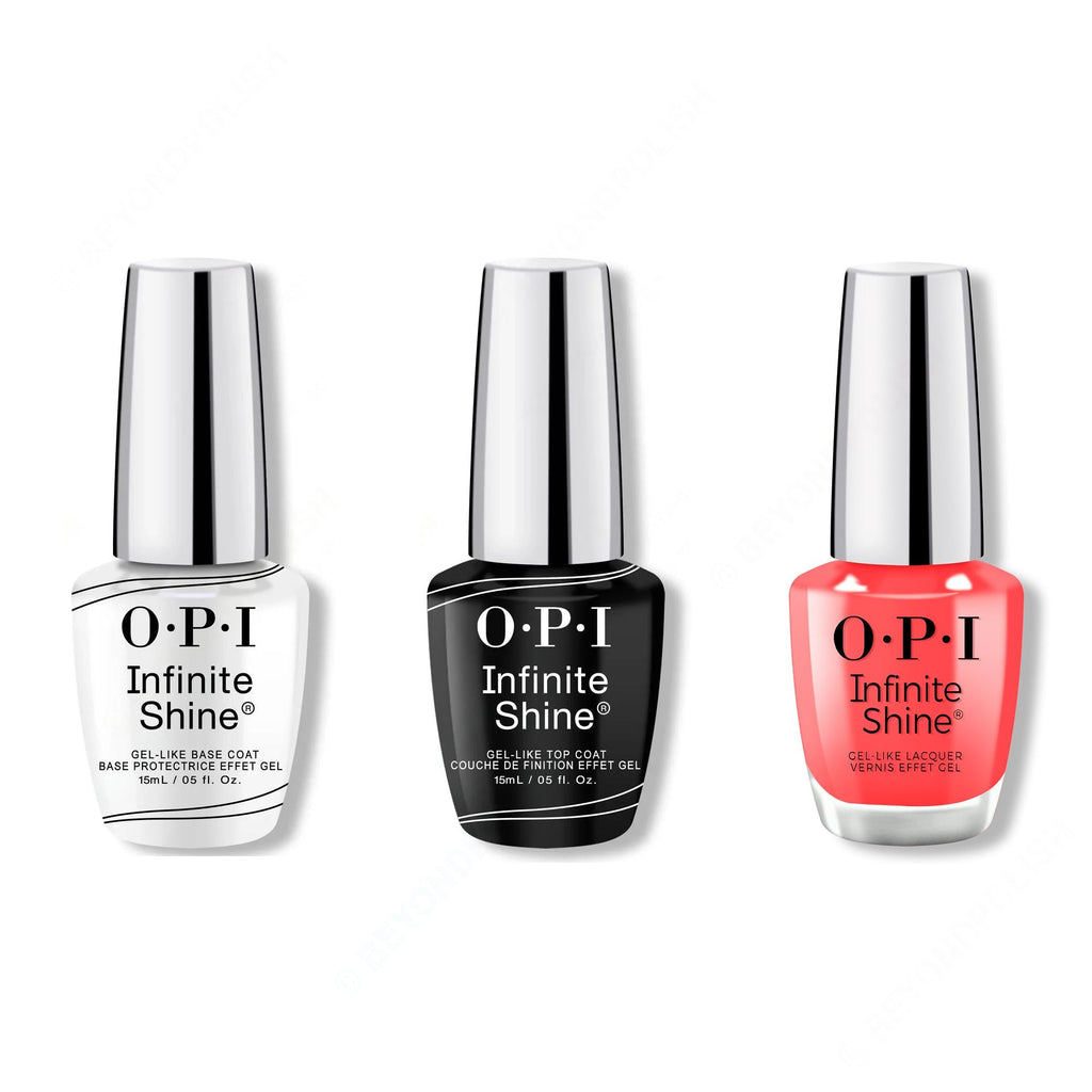 OPI - Infinite Shine Combo - Base, Top & Pack a Cherry-on Bag