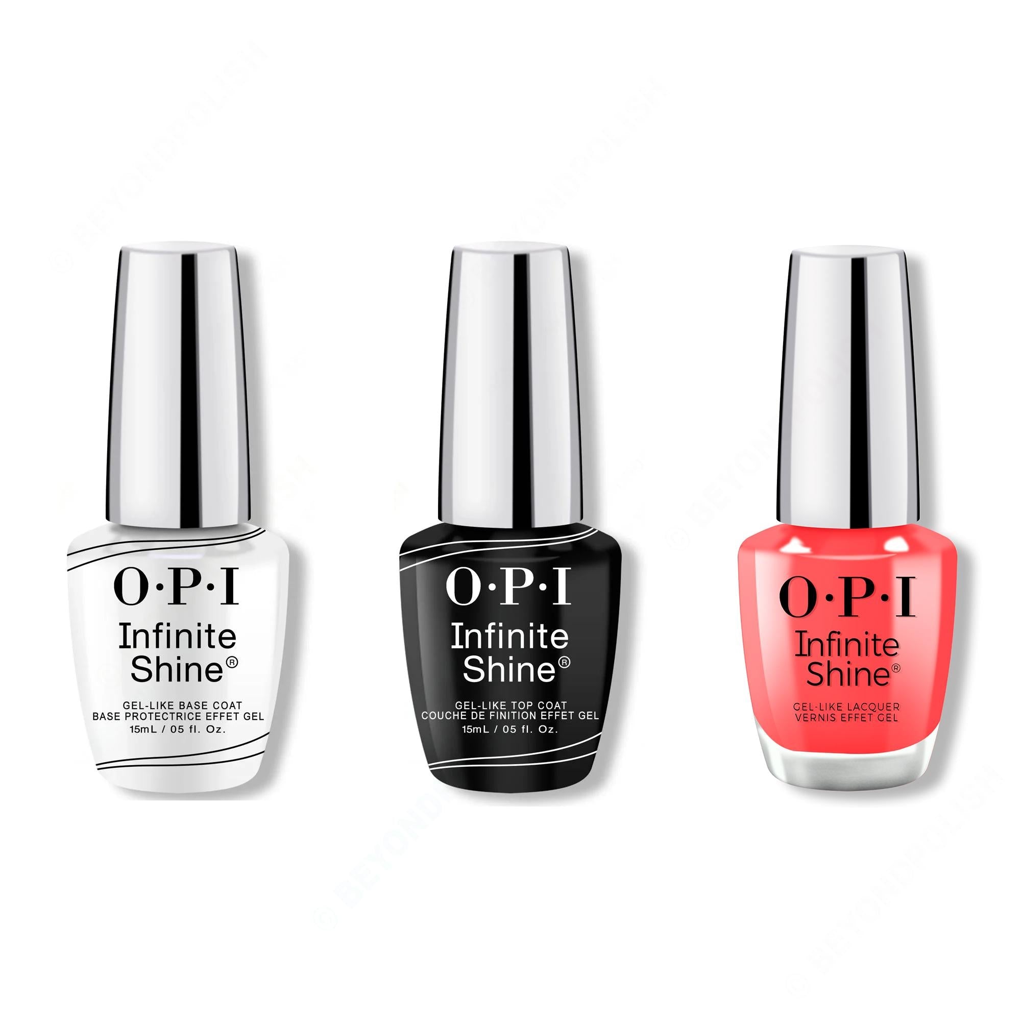 OPI - Infinite Shine Combo - Base, Top & Pack a Cherry-on Bag