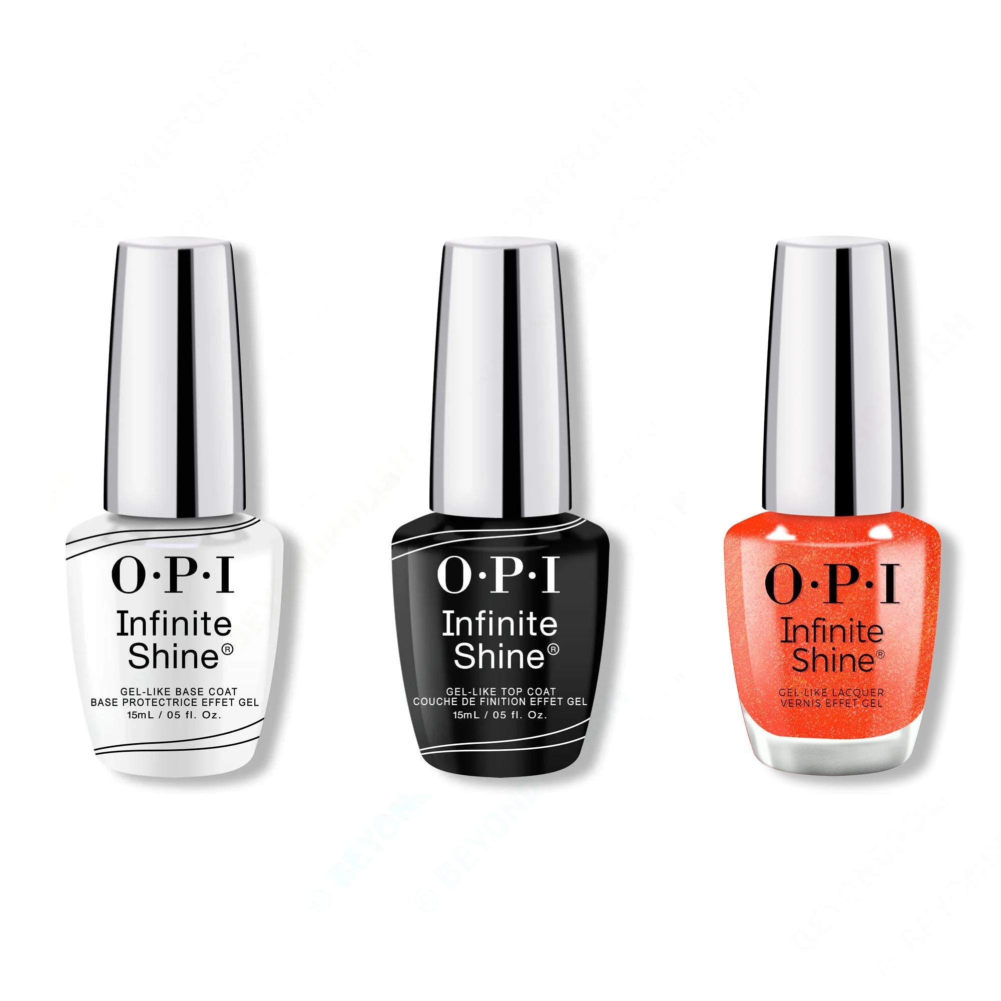 OPI - Infinite Shine Combo - Base, Top & Shock Em Orange - OPIcons Spring 2026