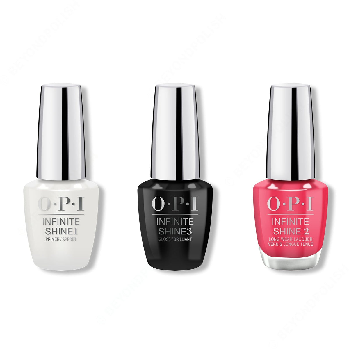 OPI - Infinite Shine Combo - Base, Top & Strawberry Margarita - Professional Care