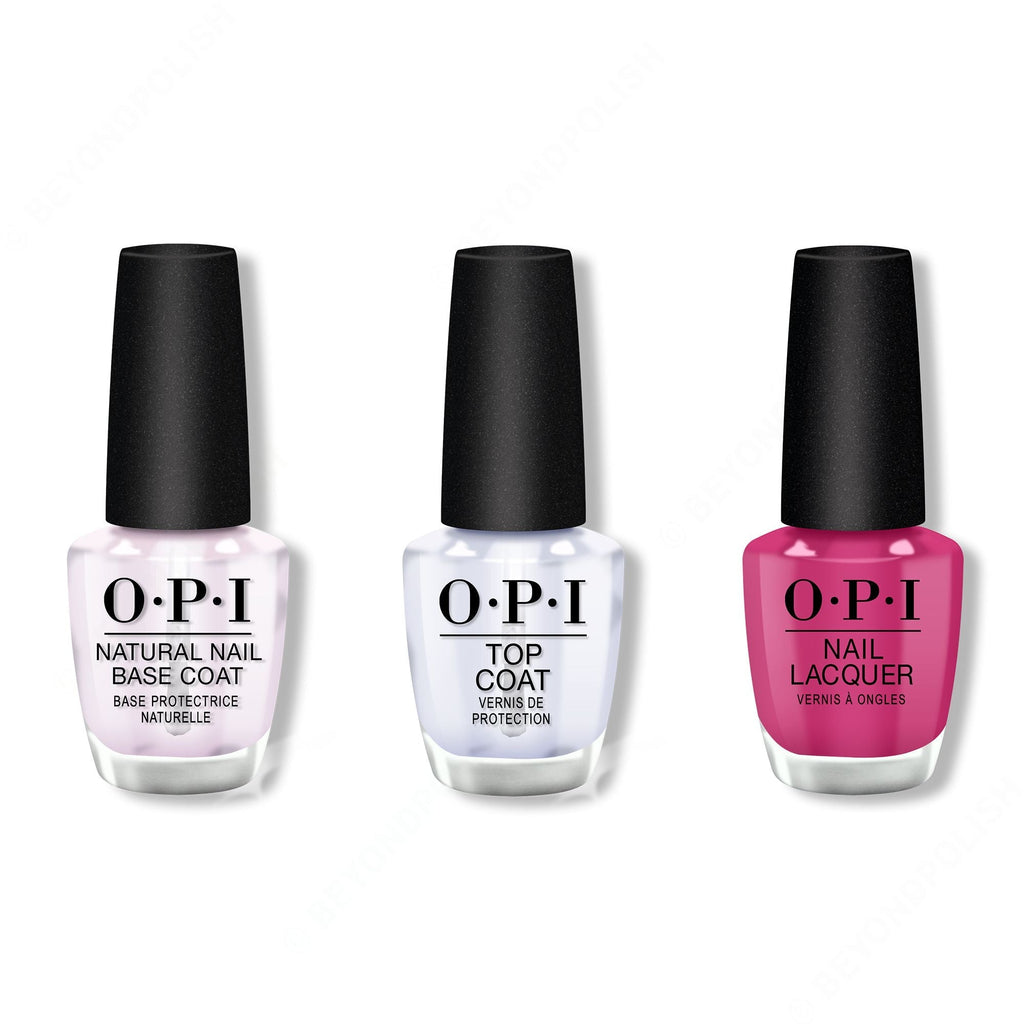 OPI - Nail Lacquer Combo - Base, Top & 7th & Flower - Professional Care