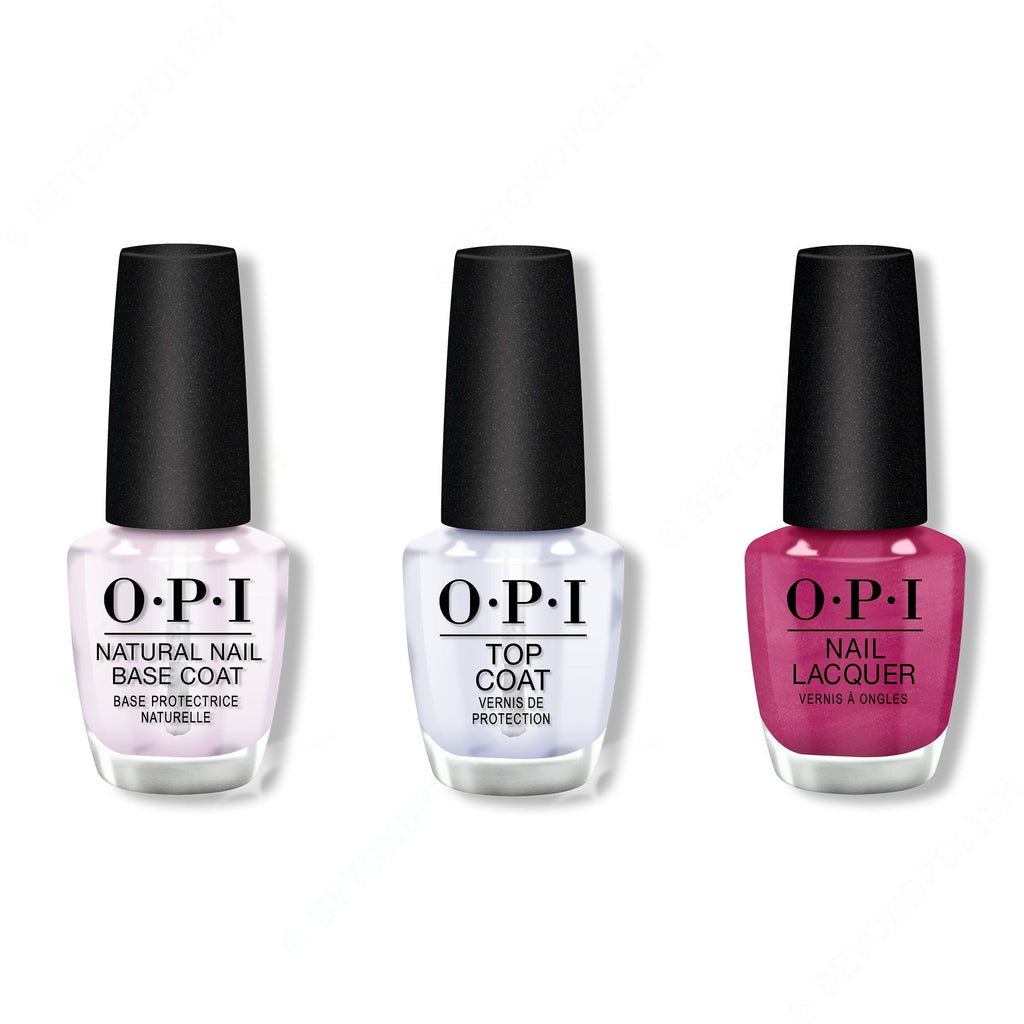 OPI - Nail Lacquer Combo - Base, Top & A Rose At Dawn... Broke By Noon 0.5 oz - Professional Care