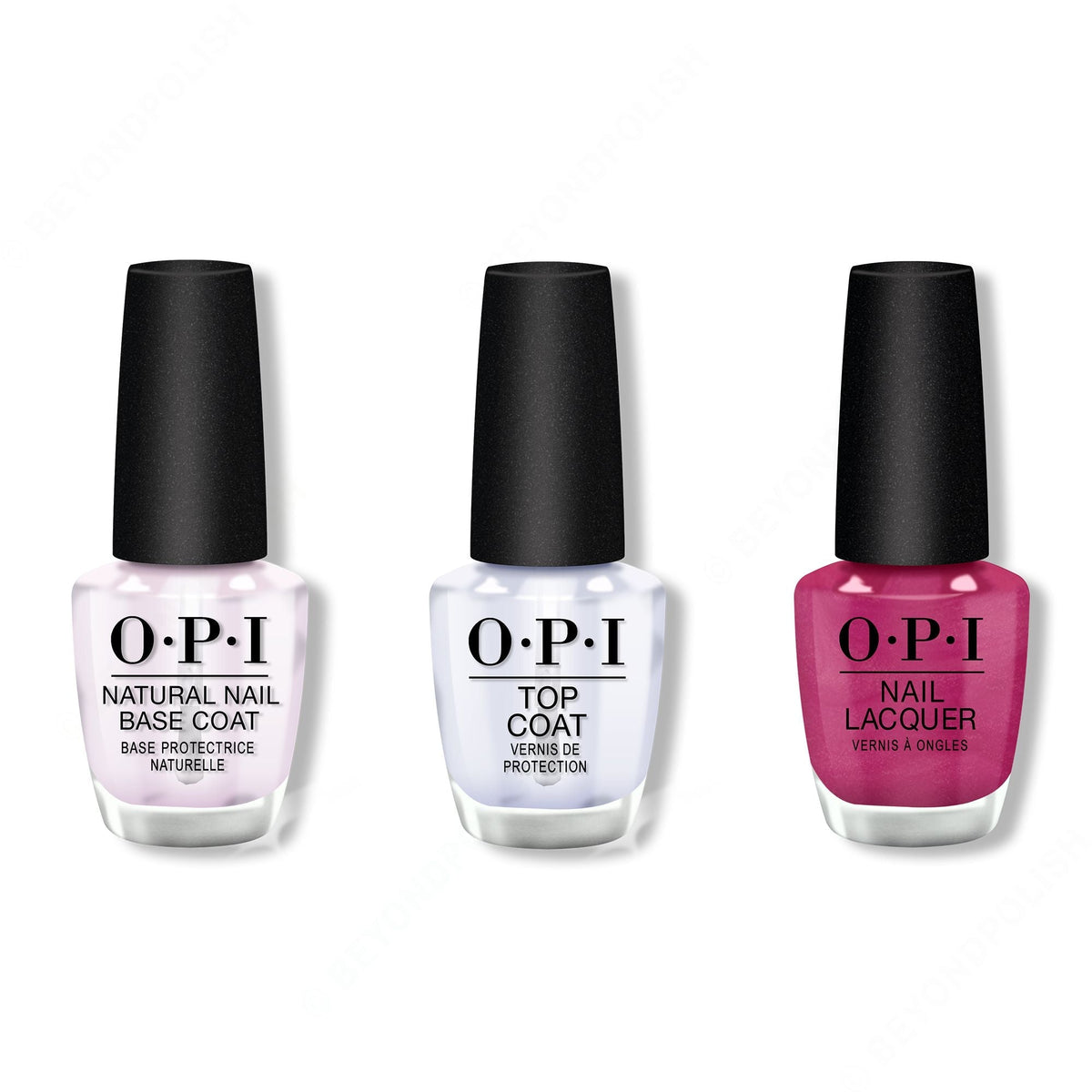 OPI - Nail Lacquer Combo - Base, Top & A Rose At Dawn... Broke By Noon 0.5 oz - Professional Care