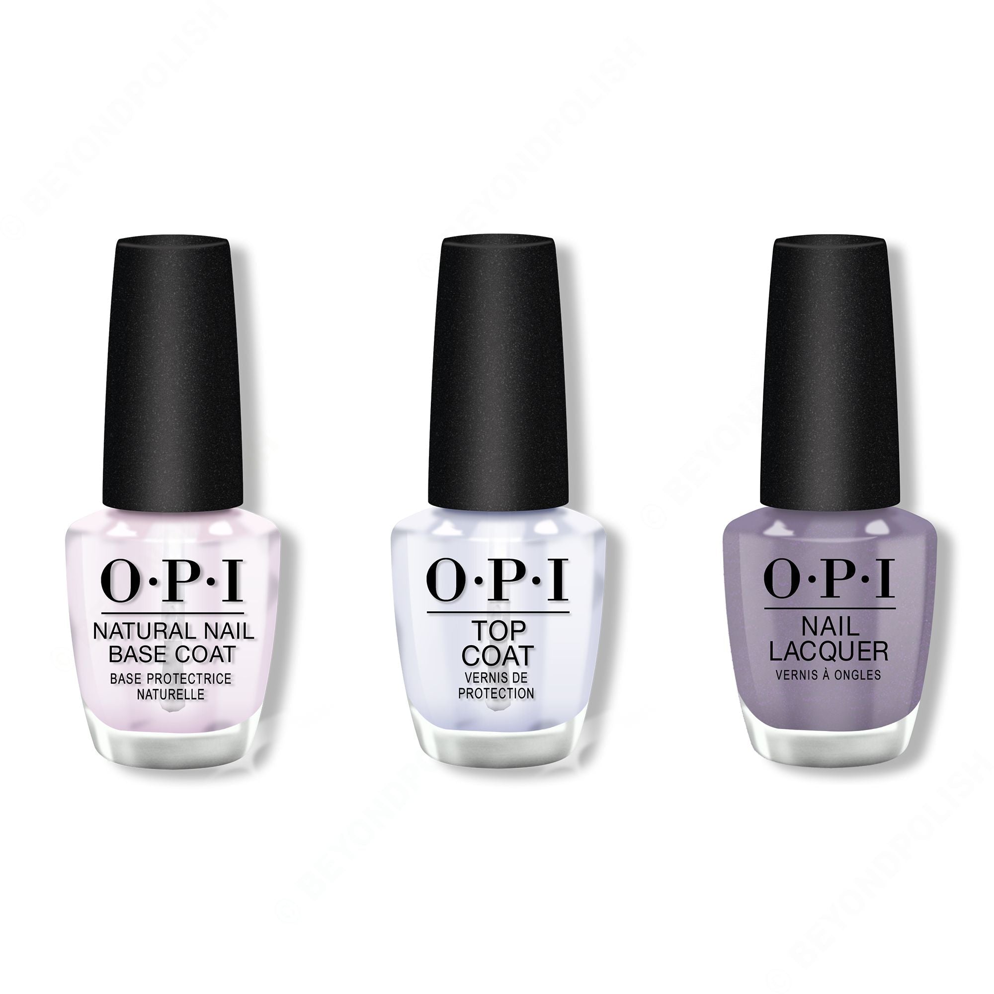 OPI - Nail Lacquer Combo - Base, Top & Addio Bad Nails, Ciao Great Nails 0.5 oz - Professional Care