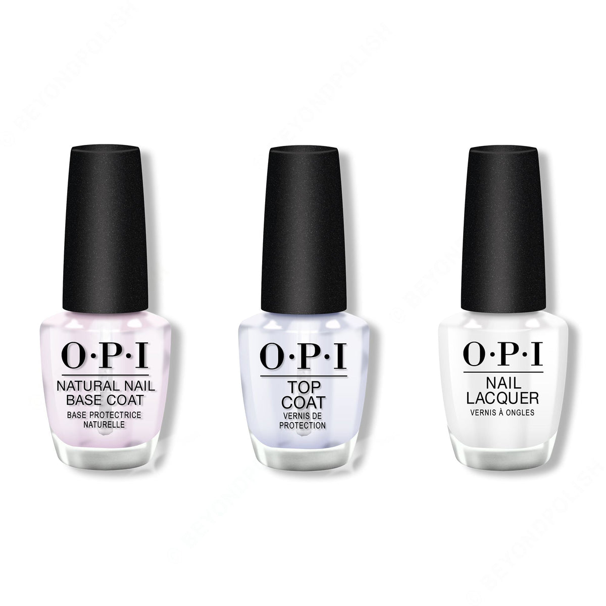 OPI - Nail Lacquer Combo - Base, Top & Alpine Snow 0.5 oz - Professional Care