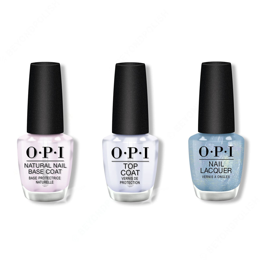 OPI - Nail Lacquer Combo - Base, Top & Angels Flight to Starry Nights - Professional Care
