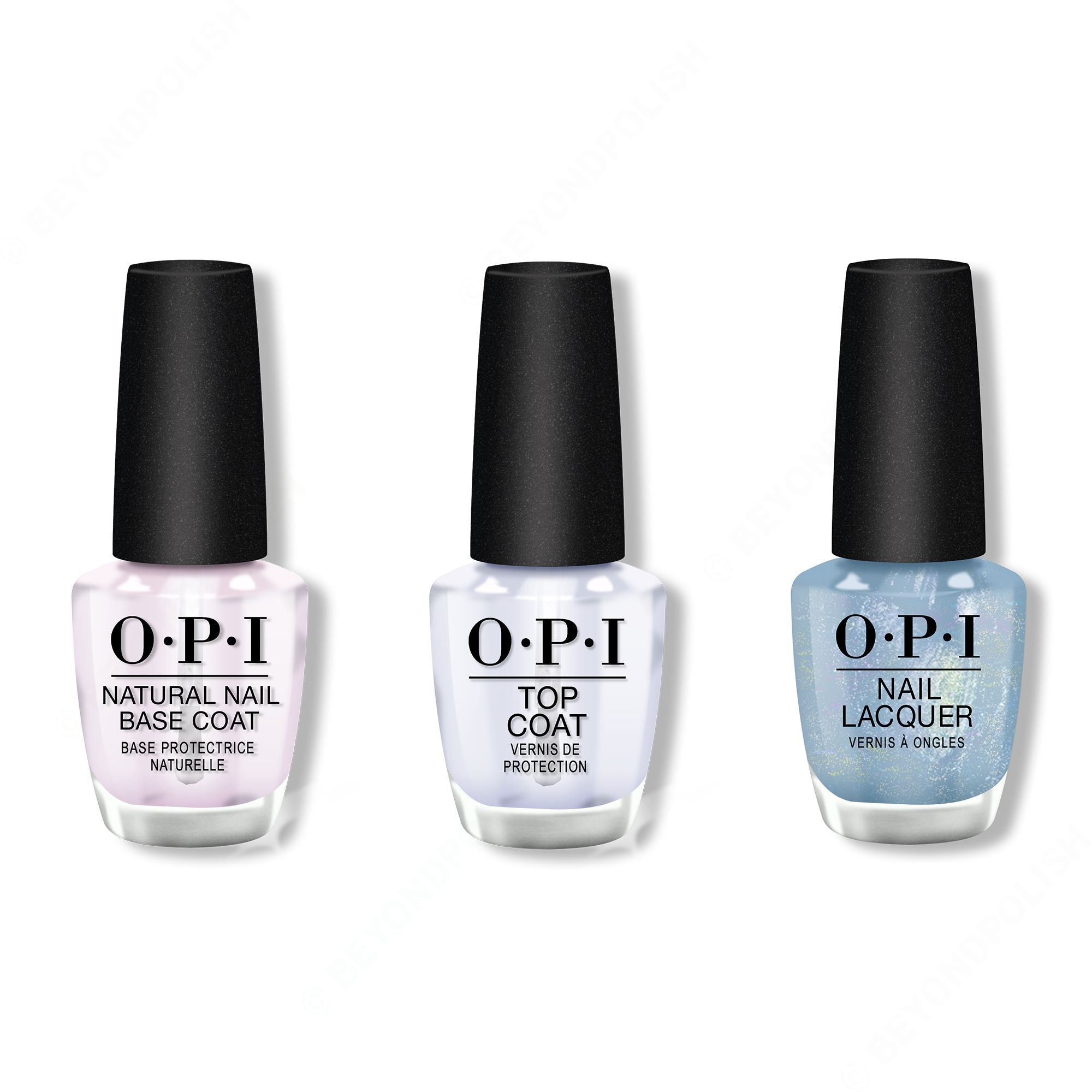 OPI - Nail Lacquer Combo - Base, Top & Angels Flight to Starry Nights - Professional Care