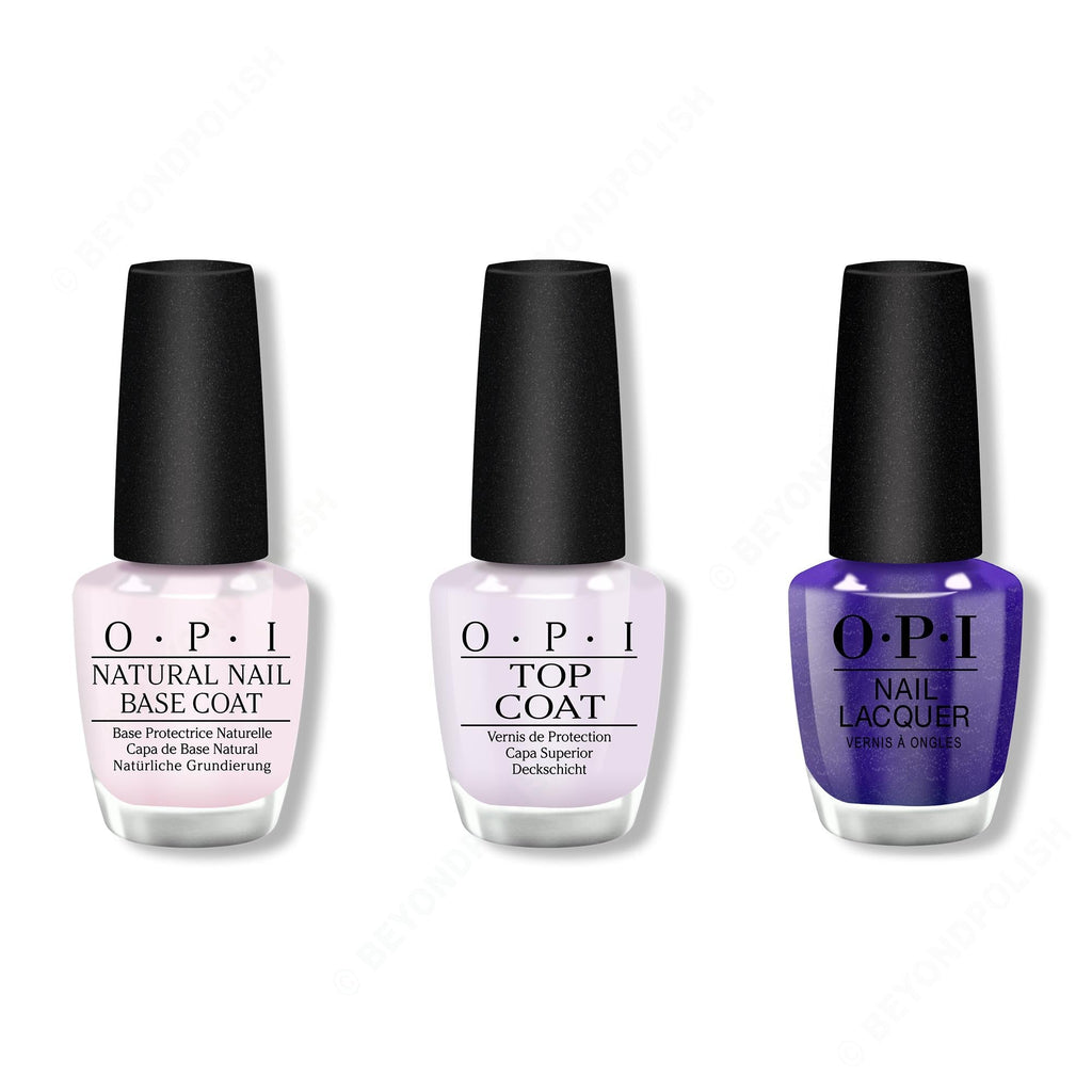 OPI - Nail Lacquer Combo - Base, Top & Aquarius Renegade - Professional Care