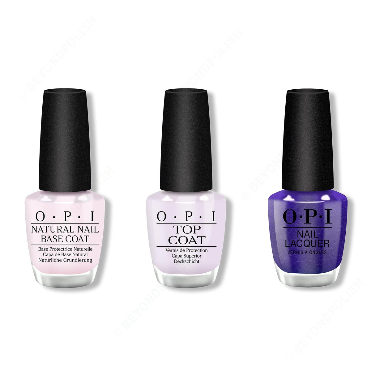 OPI - Nail Lacquer Combo - Base, Top & Aquarius Renegade - Professional Care