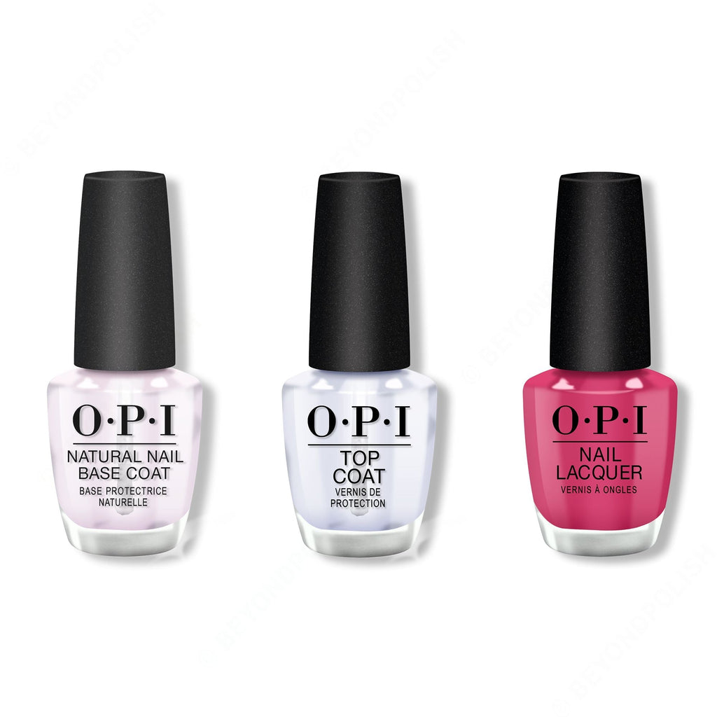 OPI - Nail Lacquer Combo - Base, Top & Aurora Berry-alis 0.5 oz - Professional Care