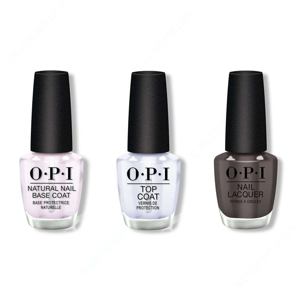 OPI - Nail Lacquer Combo - Base, Top & Brown To Earth - Professional Care