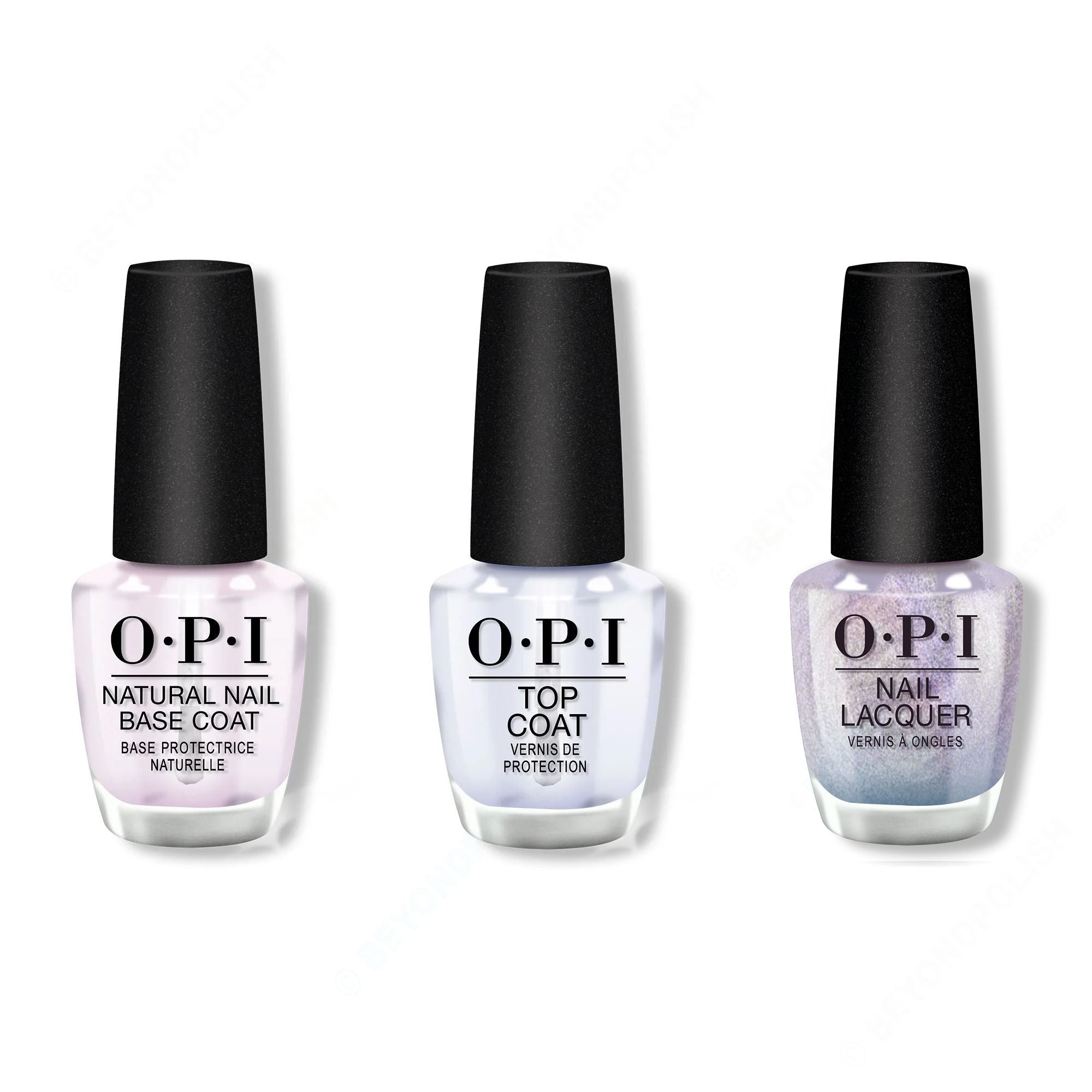 OPI - Nail Lacquer Combo - Base, Top & Case of Glamnesia - Professional Care