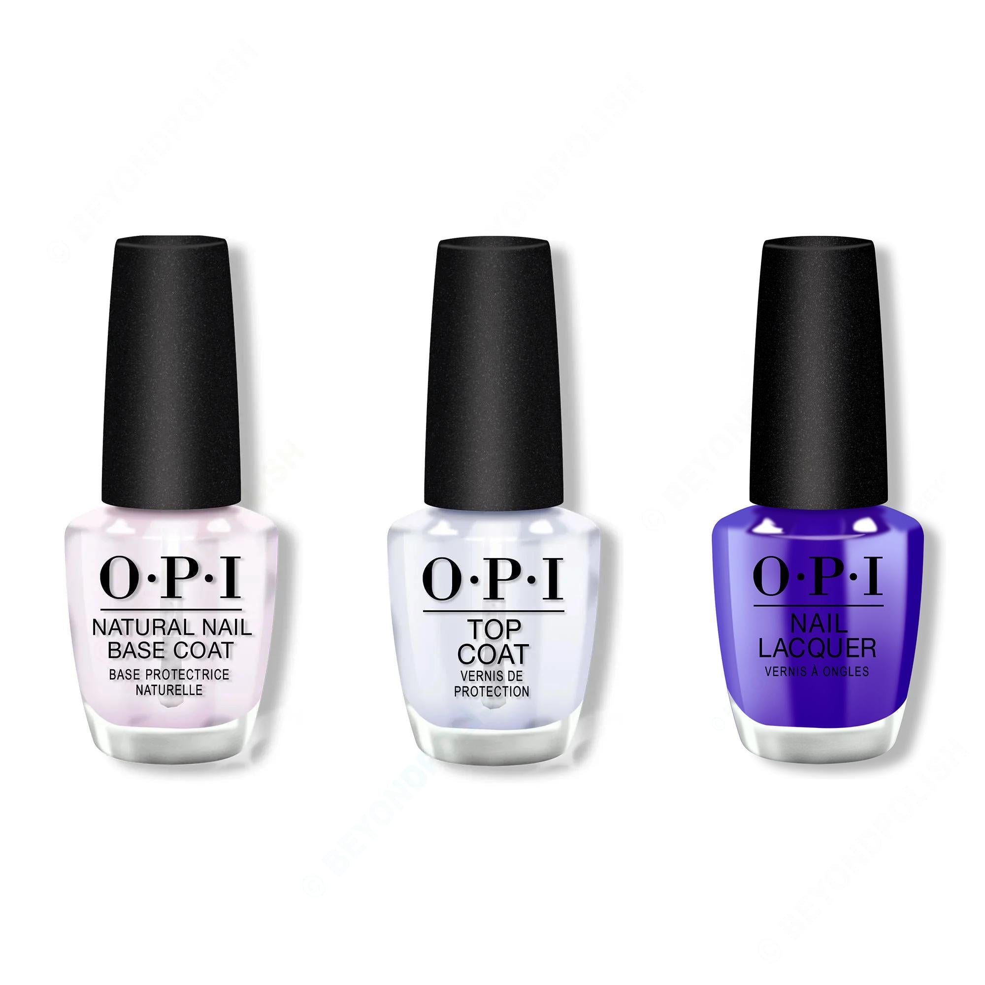 OPI - Nail Lacquer Combo - Base, Top & Catch a Wave of Happiness - Professional Care