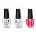 OPI - Nail Lacquer Combo - Base, Top & Charged Up Cherry 0.5 oz - Professional Care