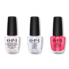 OPI - Nail Lacquer Combo - Base, Top & Charged Up Cherry 0.5 oz - Professional Care