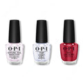 OPI - Nail Lacquer Combo - Base, Top & Chick Flick Cherry 0.5 oz - Professional Care