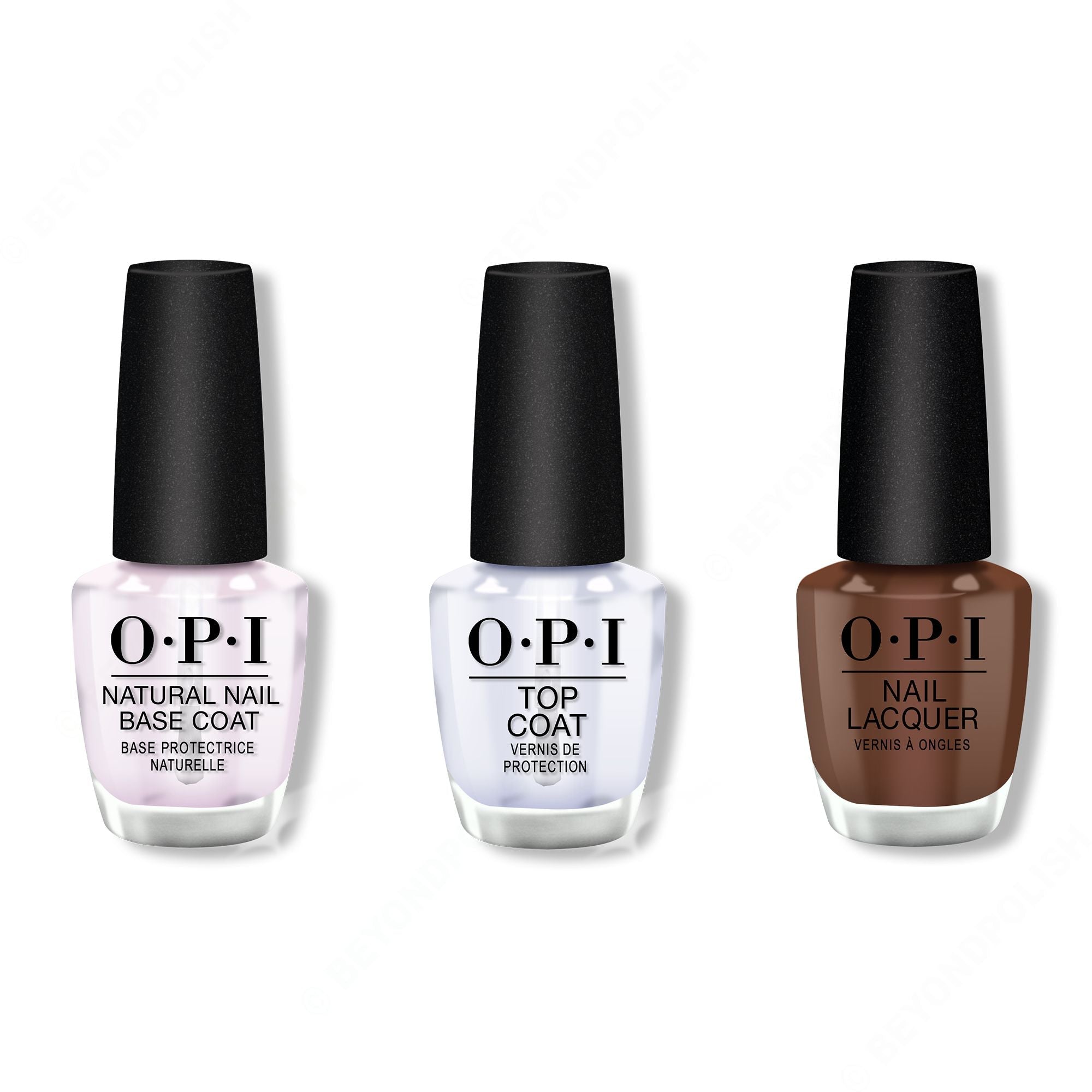 OPI - Nail Lacquer Combo - Base, Top & Cliffside Karaoke - Professional Care