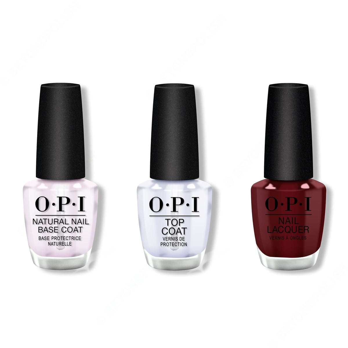 OPI - Nail Lacquer Combo - Base, Top & Complimentary Wine 0.5 oz - Professional Care