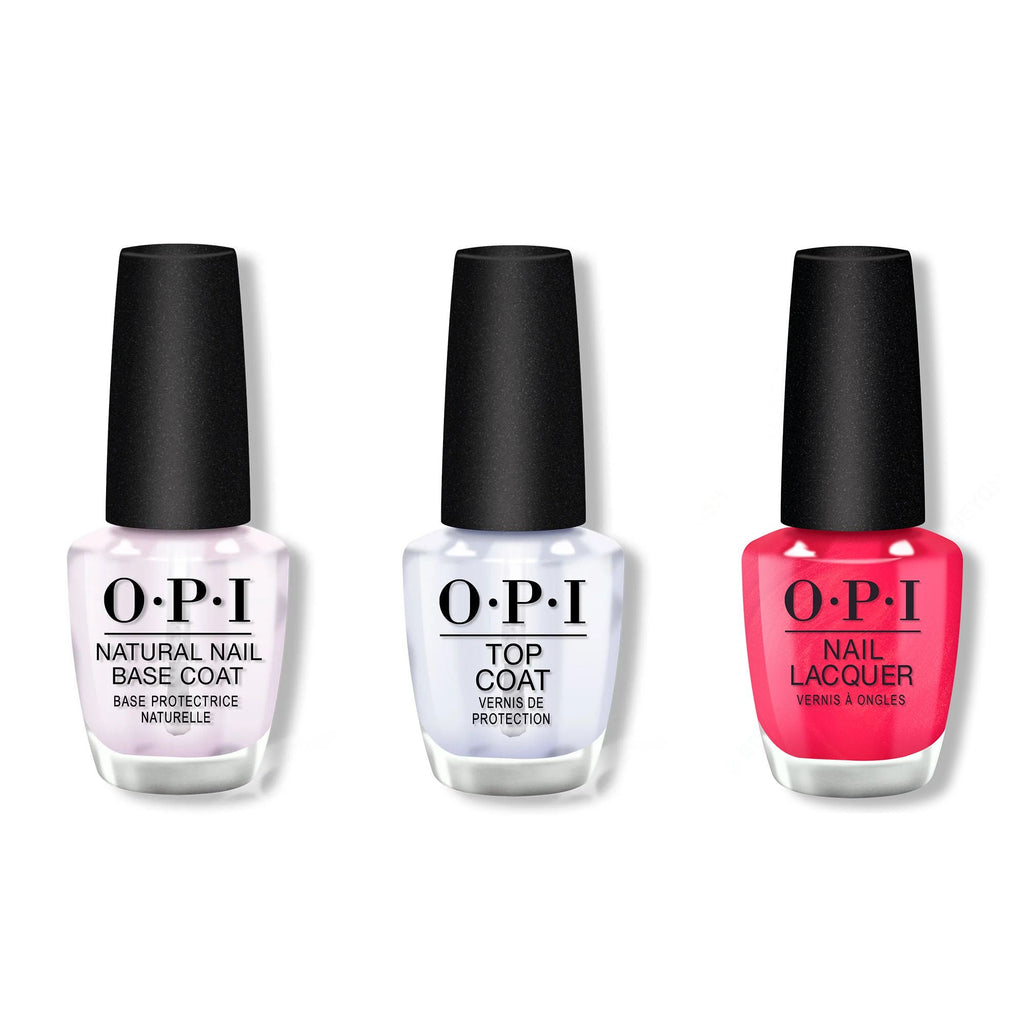 OPI - Nail Lacquer Combo - Base, Top & Cyber Cherry on Top