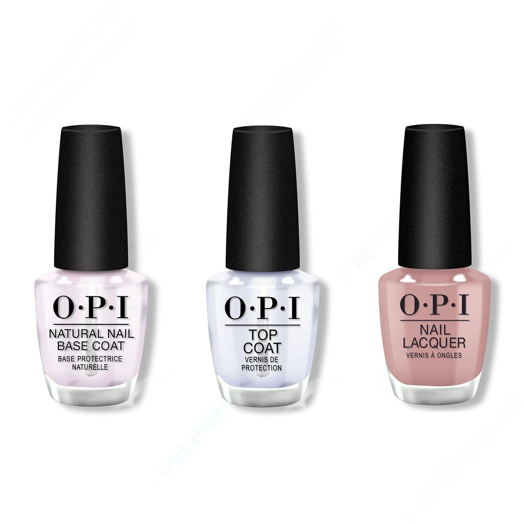 OPI - Nail Lacquer Combo - Base, Top & Flannel Aerobics