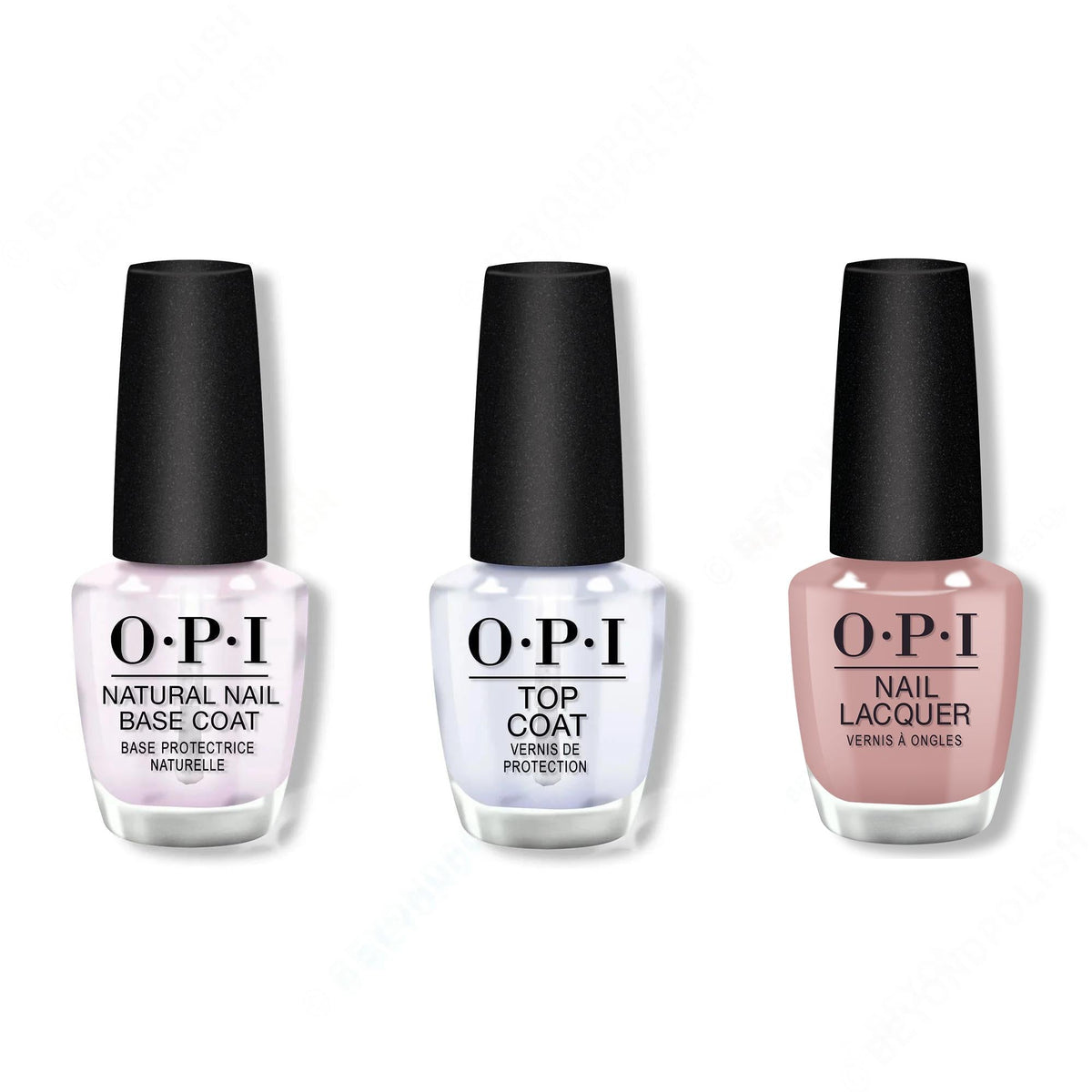 OPI - Nail Lacquer Combo - Base, Top & Flannel Aerobics