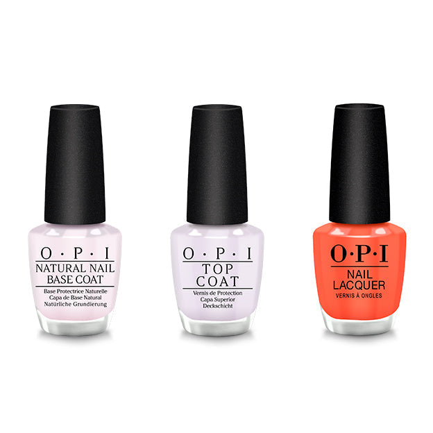 OPI - Nail Lacquer Combo - Base, Top & Flex On The Beach - Professional Care