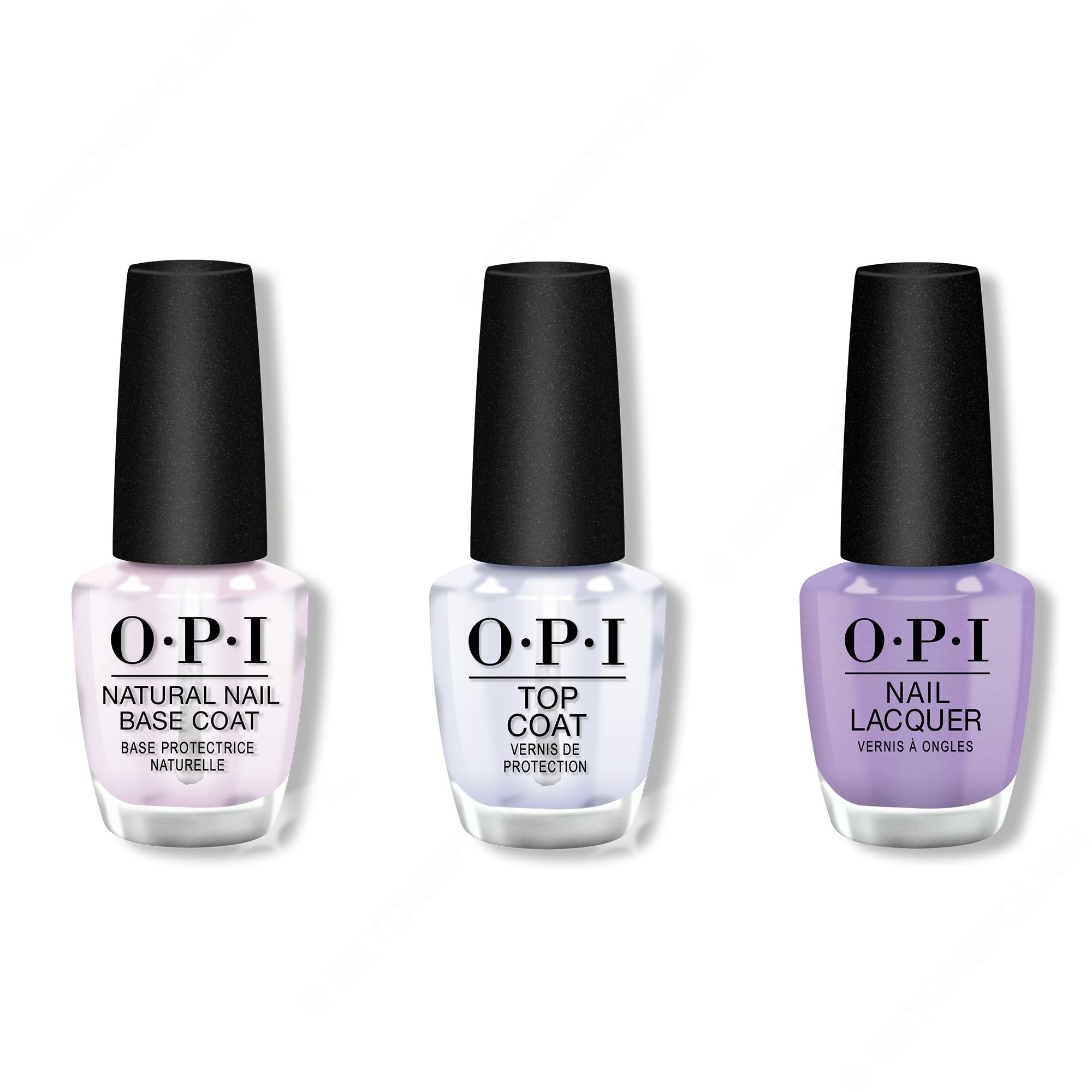 OPI - Nail Lacquer Combo - Base, Top & Galleria Vittorio Violet 0.5 oz - Professional Care