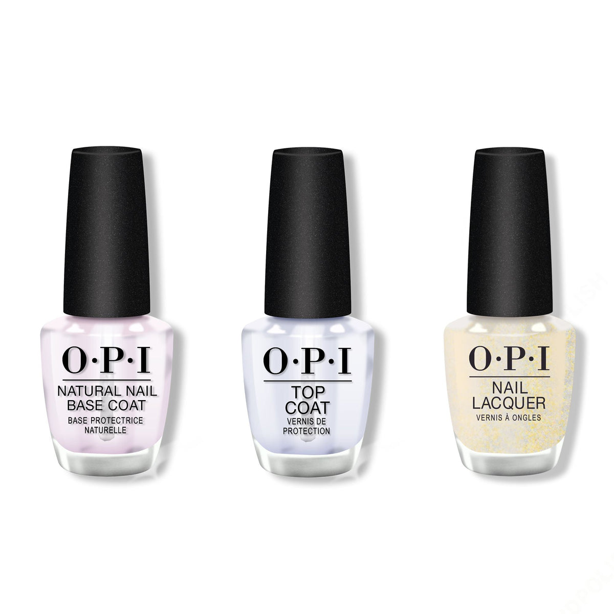 OPI - Nail Lacquer Combo - Base, Top & Gliterally Shimmer - Professional Care