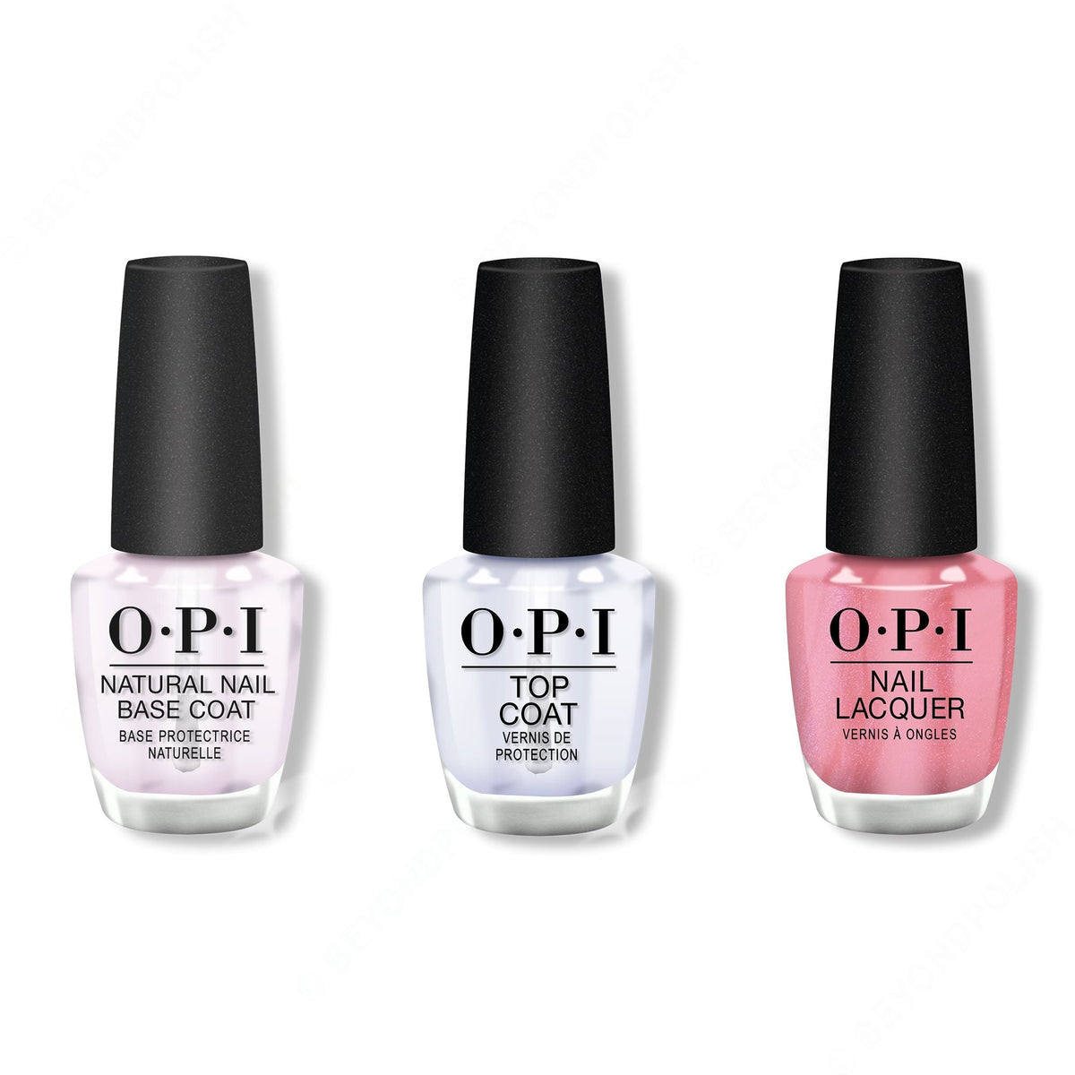 OPI - Nail Lacquer Combo - Base, Top & Hawaiian Orchid 0.5 oz - Professional Care