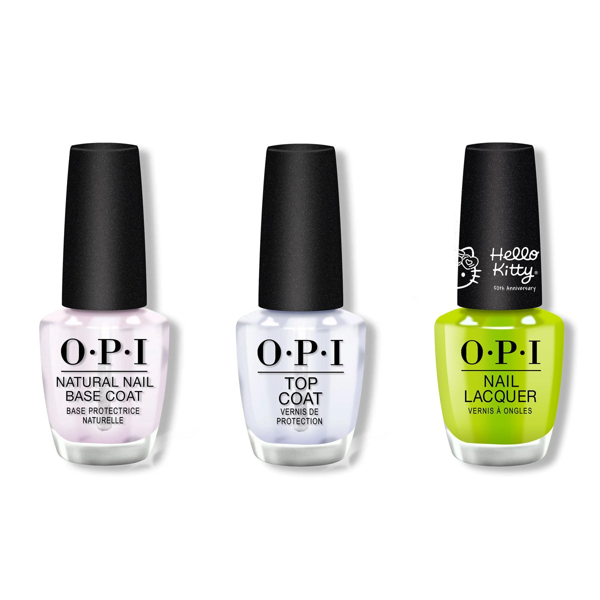 OPI - Nail Lacquer Combo - Base, Top & Hello Kindness - Professional Care