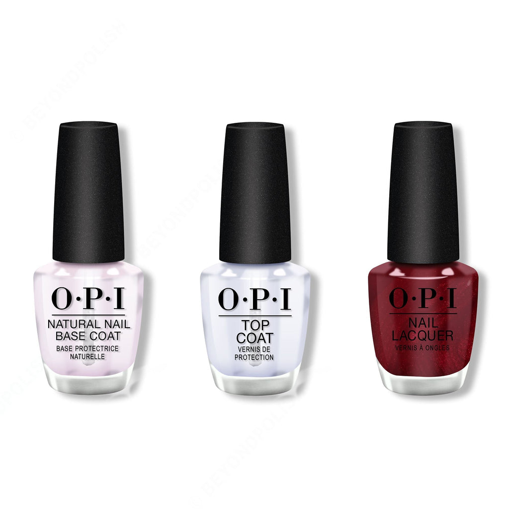 OPI - Nail Lacquer Combo - Base, Top & I'm Not Really a Waitress 0.5 oz - Professional Care