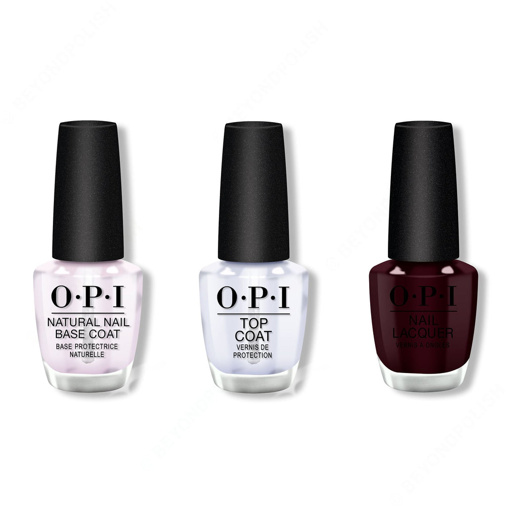 OPI - Nail Lacquer Combo - Base, Top & In the Cable Car-Pool Lane 0.5 oz - Professional Care