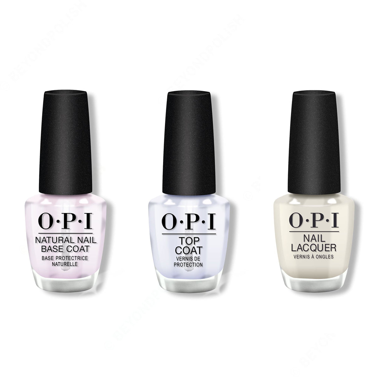 OPI - Nail Lacquer Combo - Base, Top & Let Me Bayou a Drink 0.5 oz - Professional Care