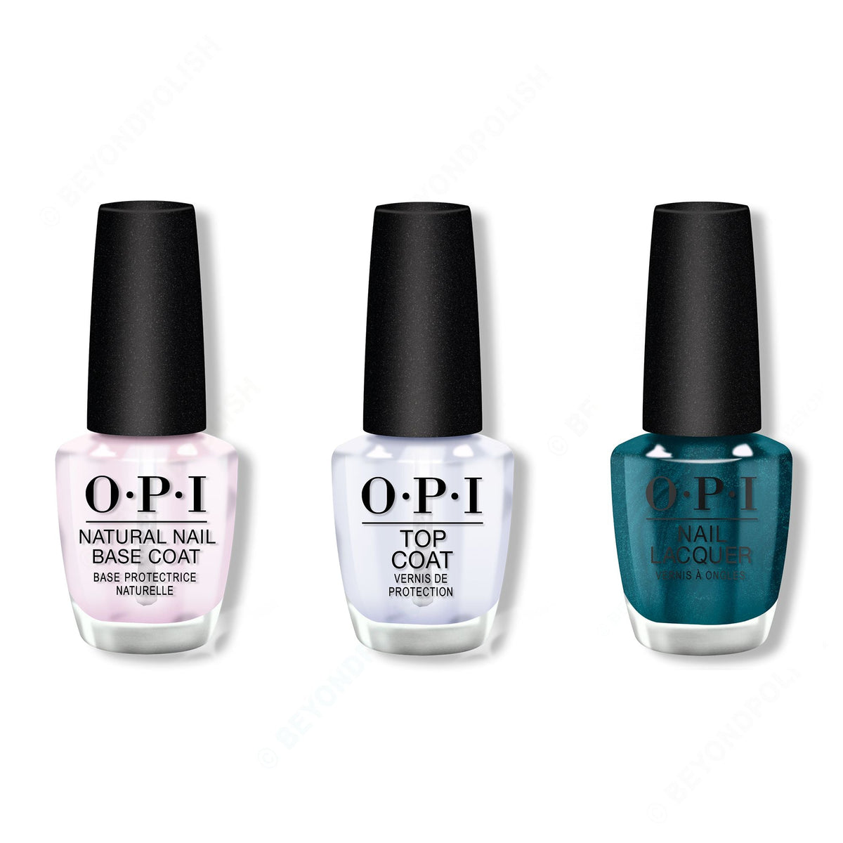 OPI - Nail Lacquer Combo - Base, Top & Let's Scrooge - Professional Care