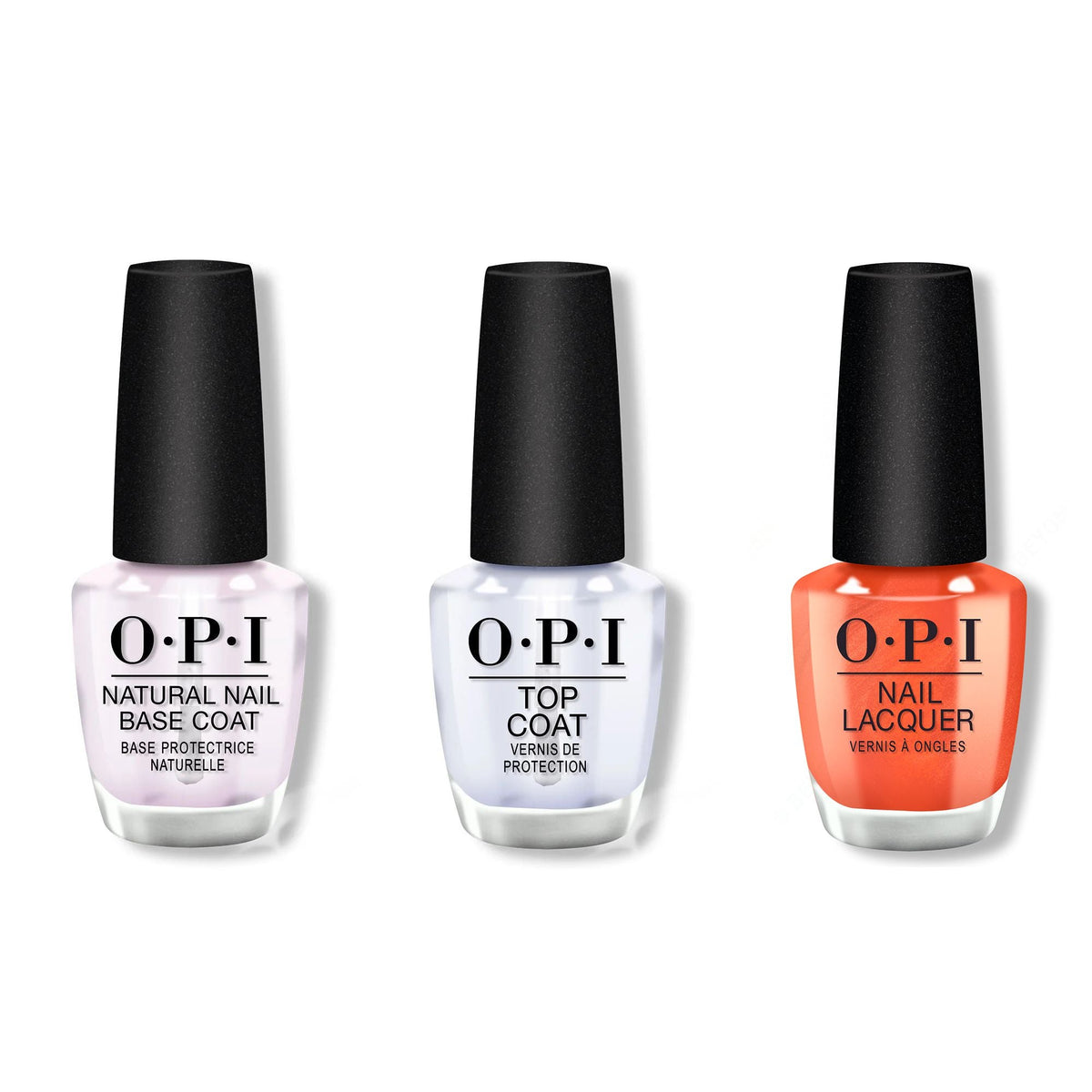 OPI - Nail Lacquer Combo - Base, Top & Liquid Fire - Professional Care