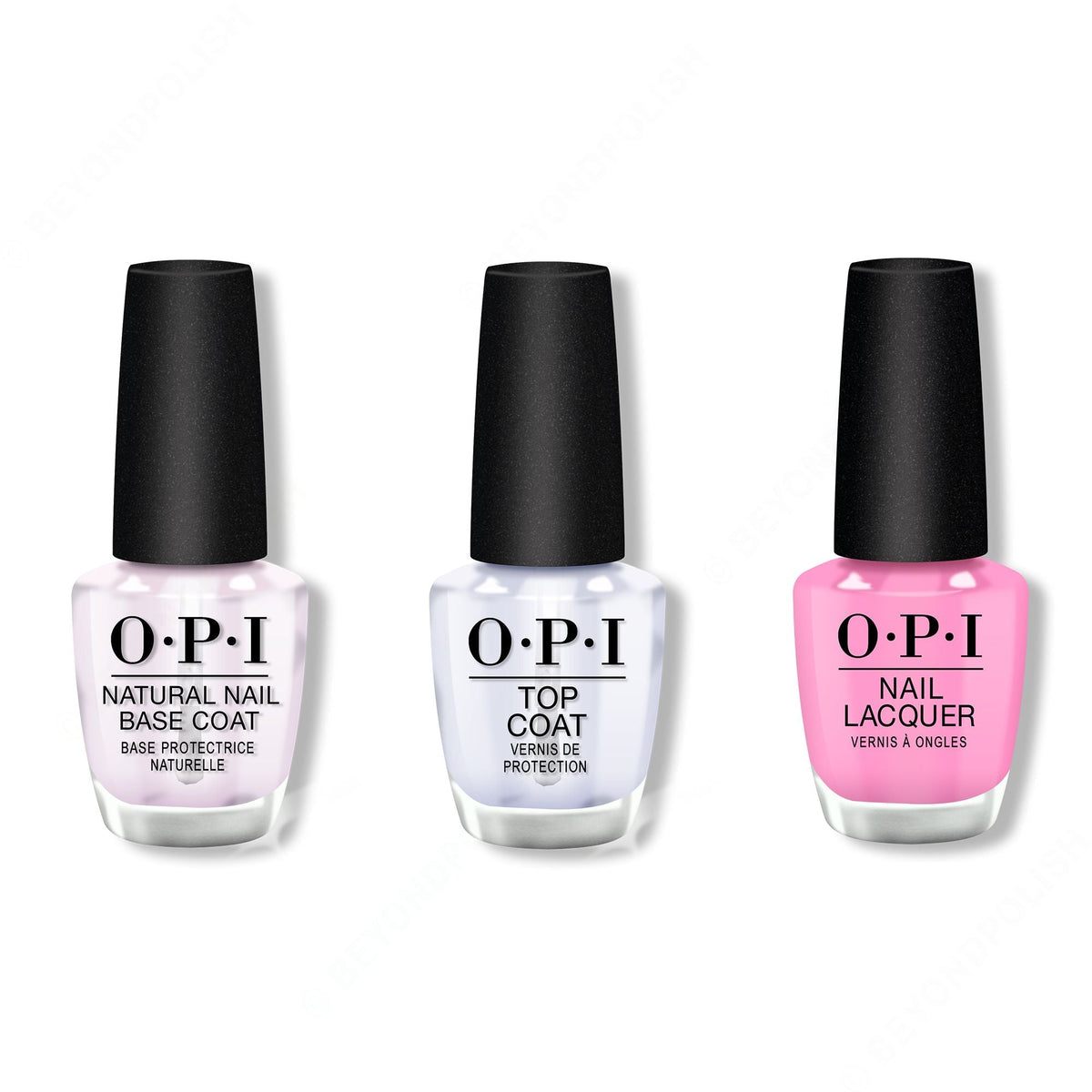 OPI - Nail Lacquer Combo - Base, Top & Lucky Lucky Lavender 0.5 oz - Professional Care