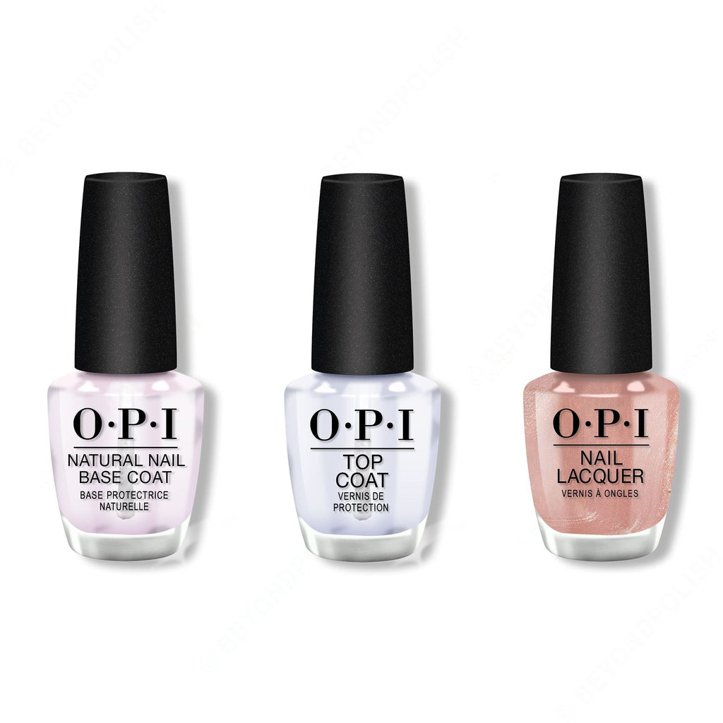 OPI - Nail Lacquer Combo - Base, Top & Metallic Composition - Professional Care