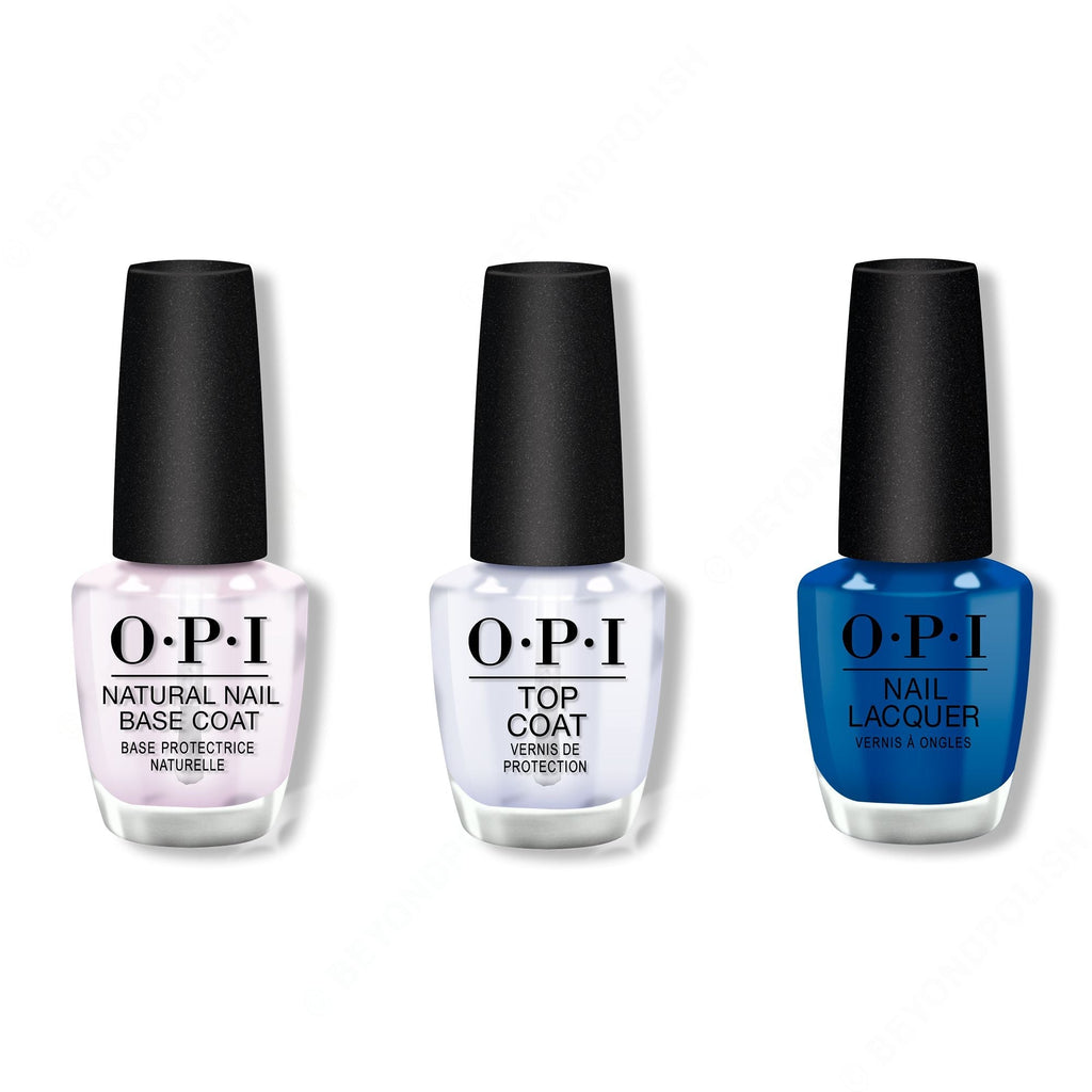 OPI - Nail Lacquer Combo - Base, Top & Mi Casa Es Blue Casa 0.5 oz - Professional Care