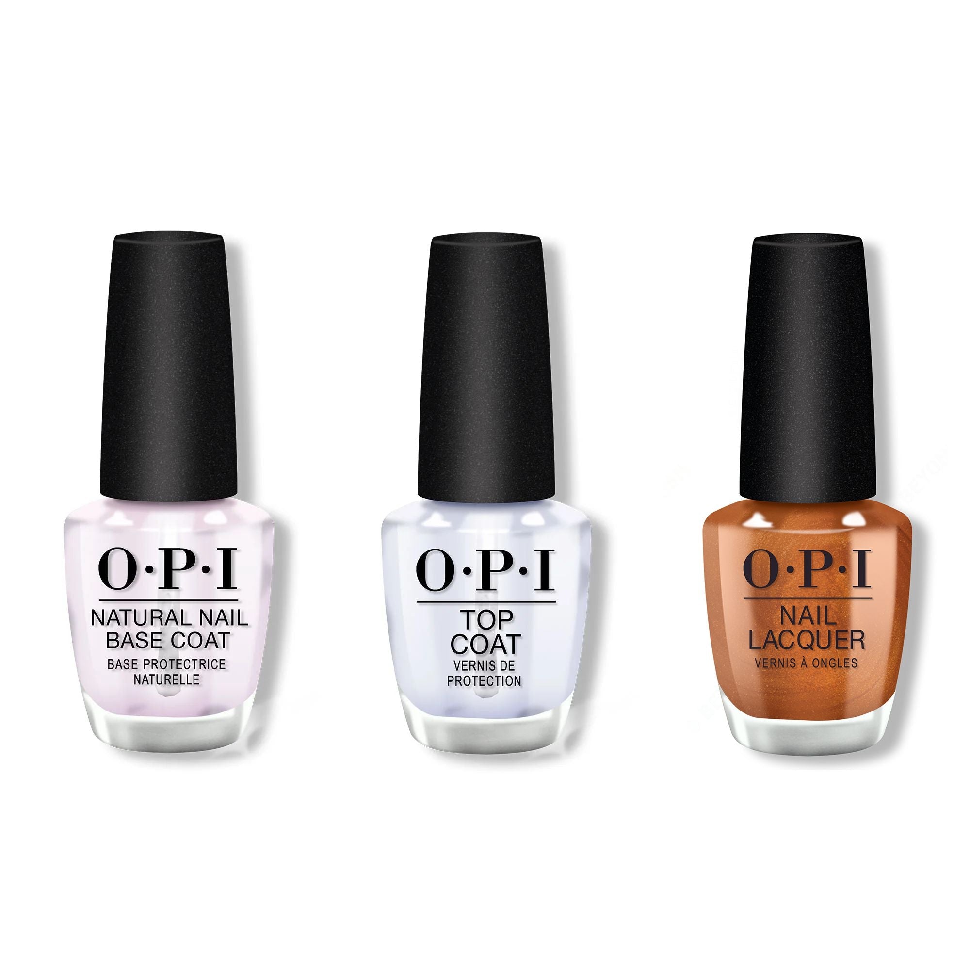 OPI - Nail Lacquer Combo - Base, Top & Millennium Mocha