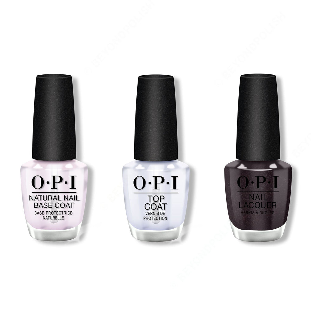 OPI - Nail Lacquer Combo - Base, Top & My Private Jet 0.5 oz - Professional Care